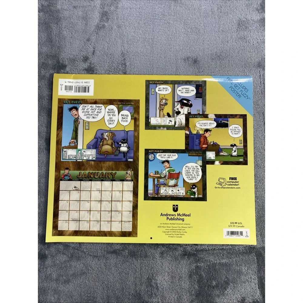 Vintage Get Fuzzy 2003 Calendar Darby Conley Comics Year of the Cat Poster NEW‎